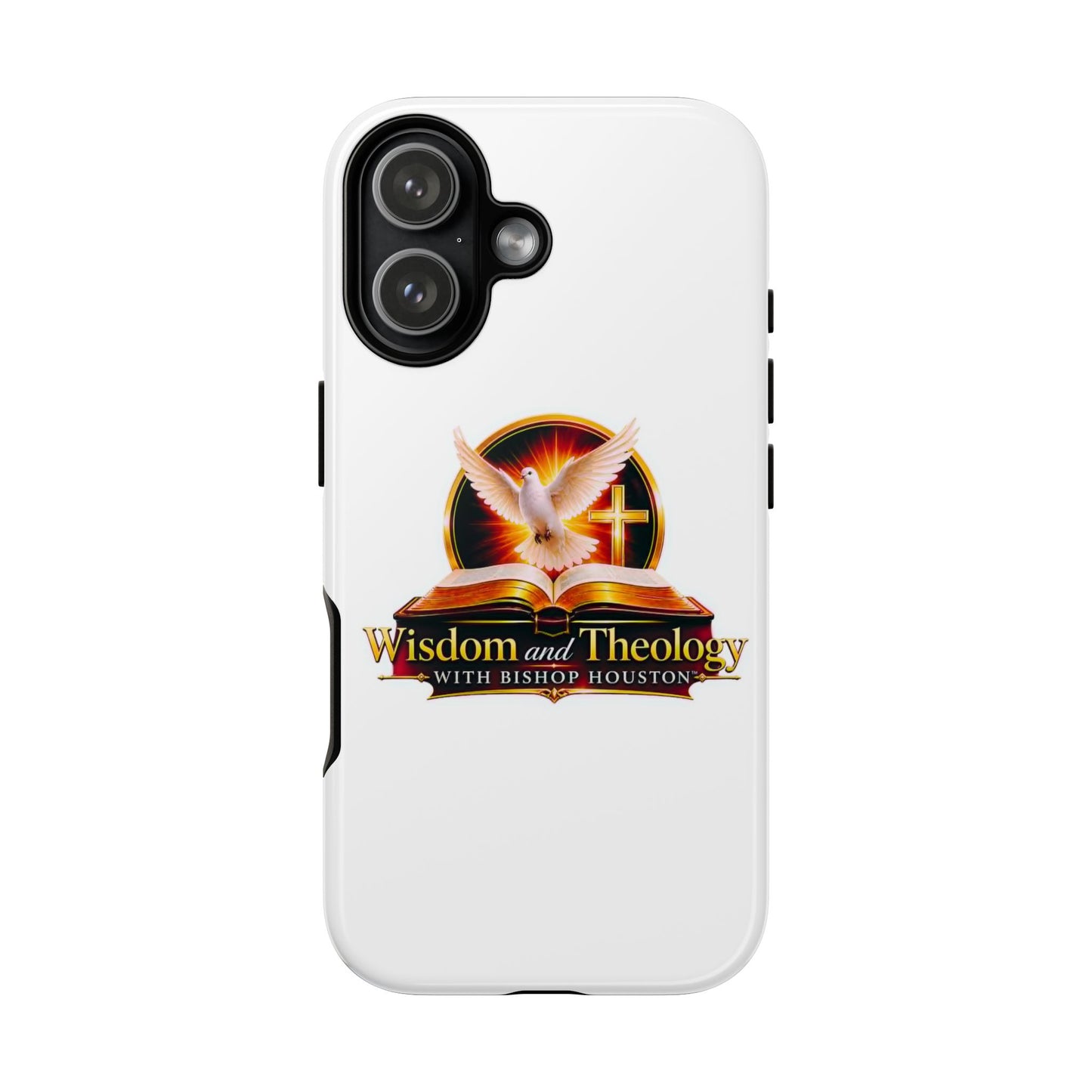 Wisdom and Theology Phone Case — Christian Dove & Cross Protective Tough Case