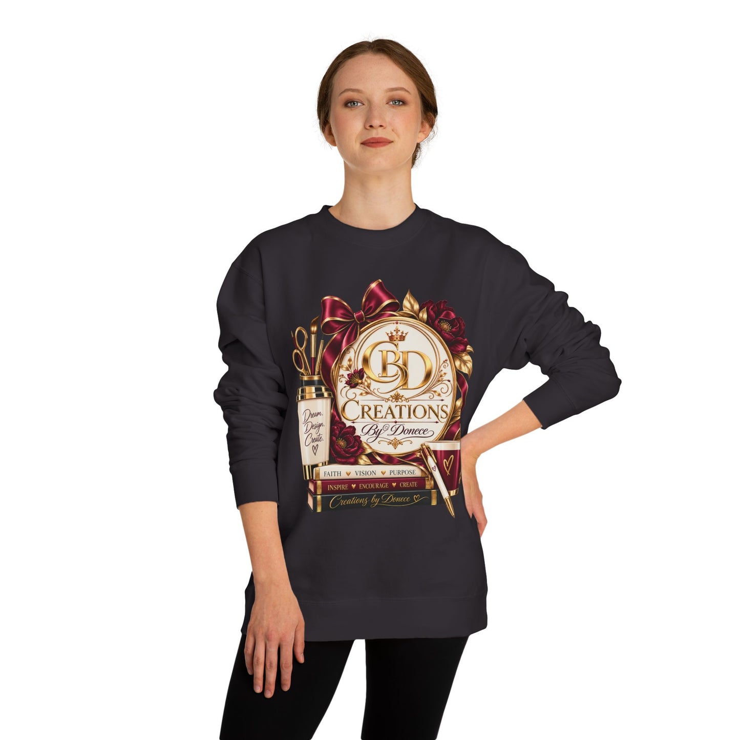 Creations by Damaris Graphic Sweatshirt — Cozy Artist Logo Crewneck