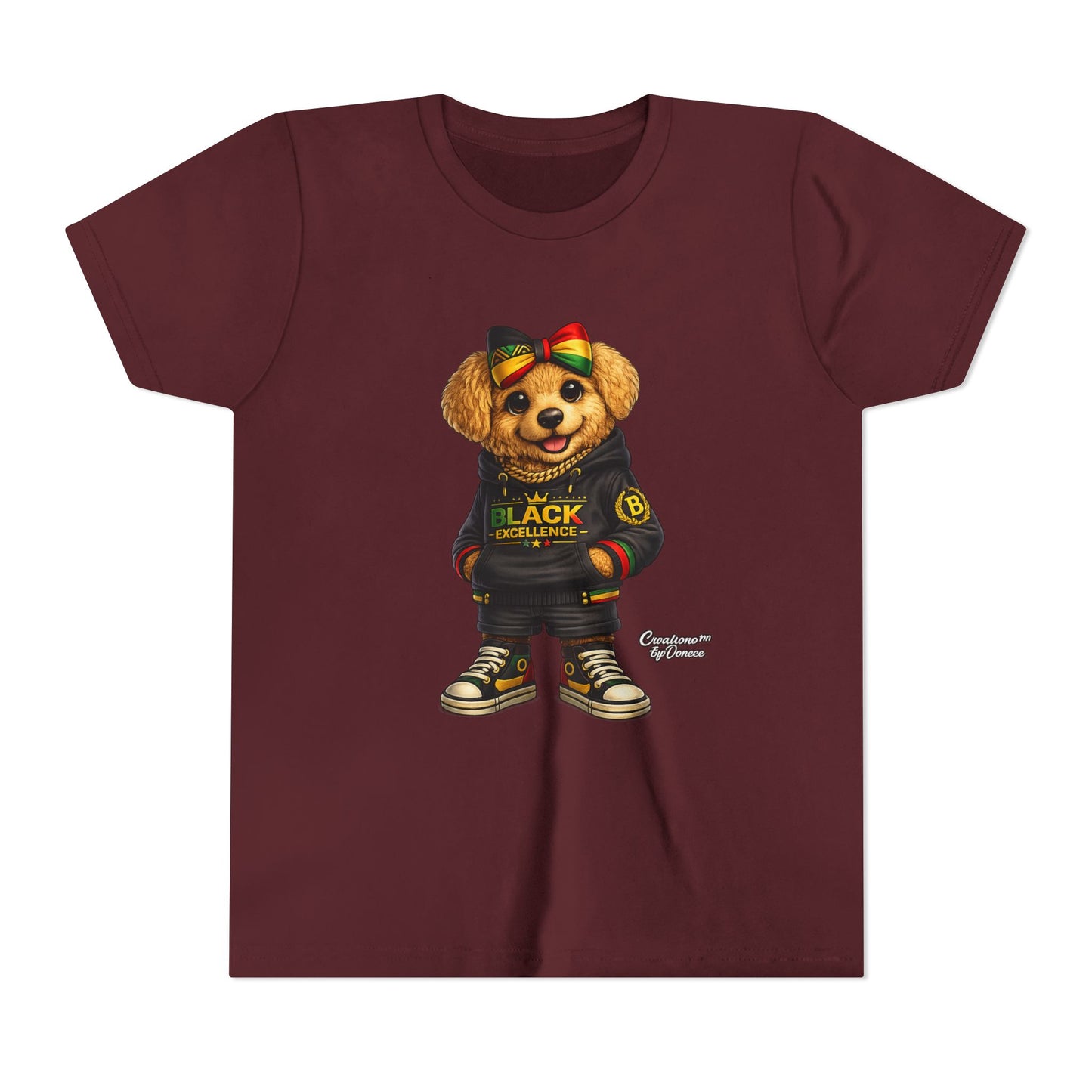 Youth Tee — Rasta Teddy "Black Excellence" Graphic Shirt