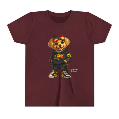 Youth Tee — Rasta Teddy "Black Excellence" Graphic Shirt