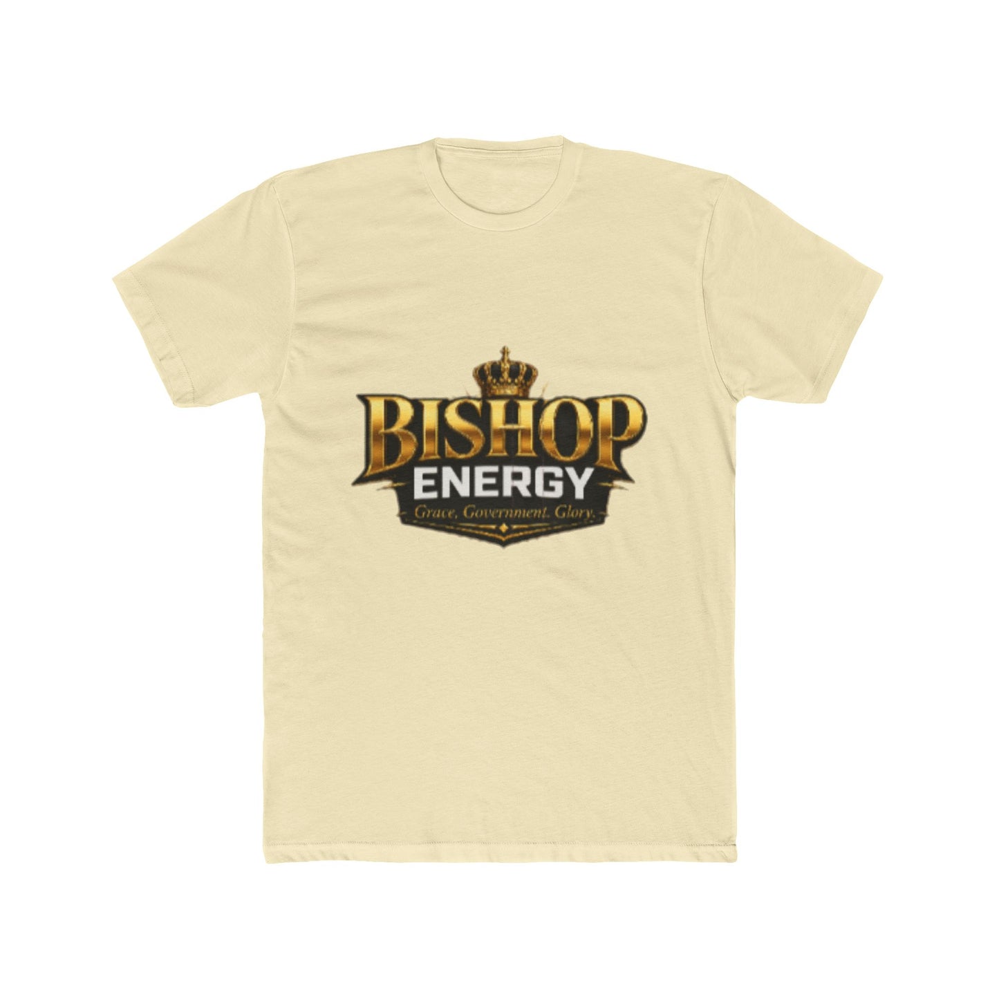 Bishop Energy Graphic Tee — Bold Gold Crown Logo T-Shirt