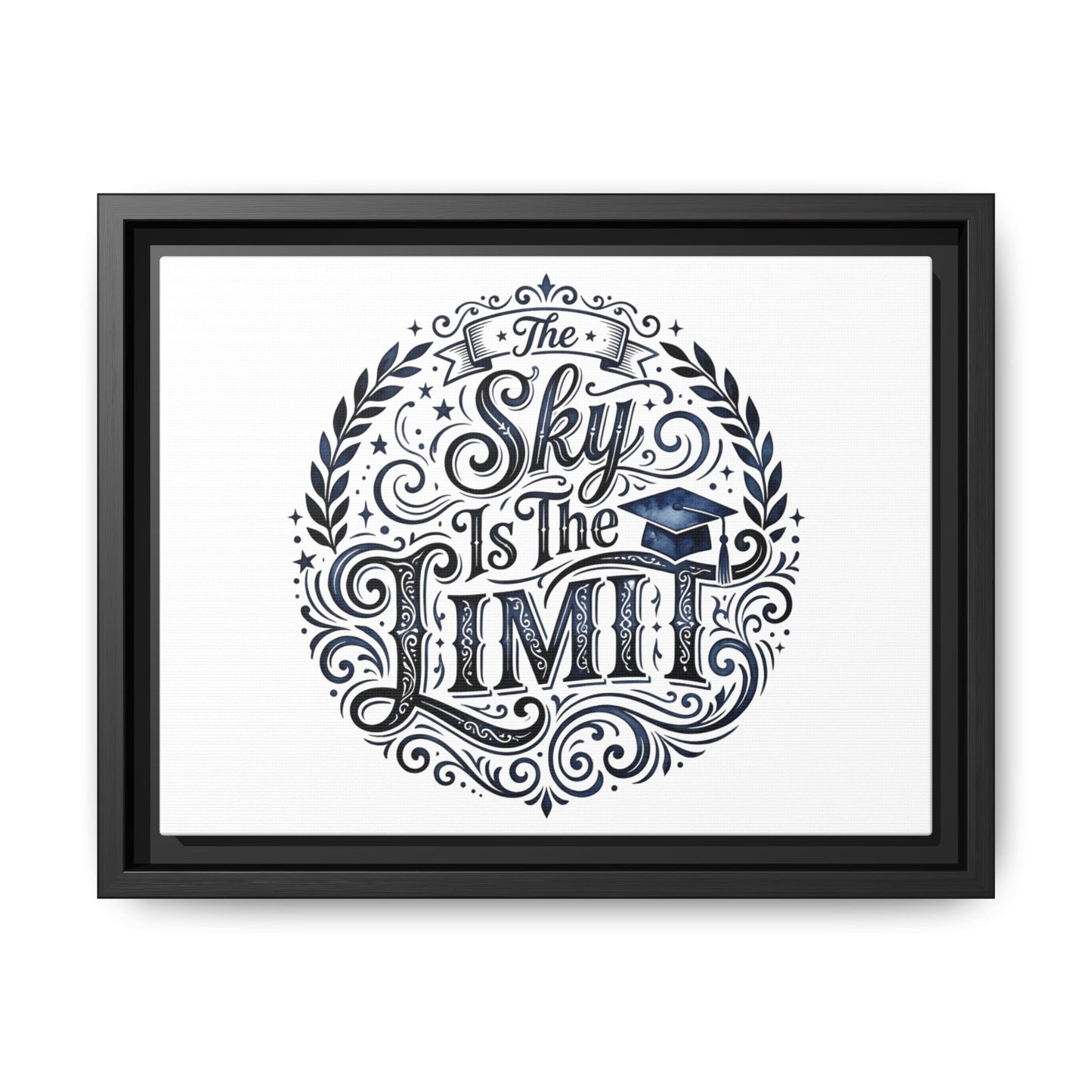 The Sky Is The Limit Framed Canvas — Inspirational Graduation Wall Art