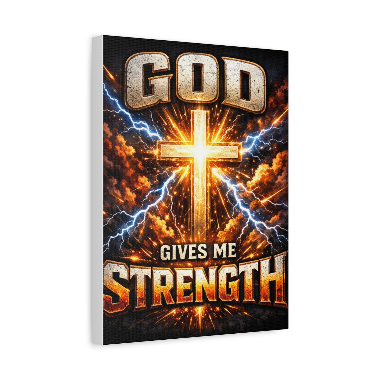 God Gives Me Strength Canvas Wall Art