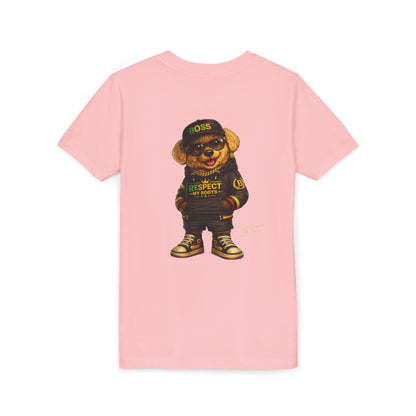 Kids Graphic Tee - 'Respect the Hustle' Teddy Bear Streetwear