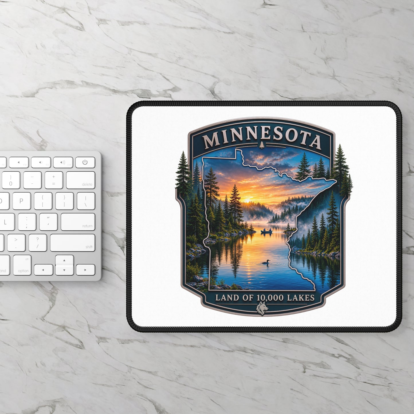 Minnesota Gaming Mouse Pad — Land of 10,000 Lakes Scenic Sunset