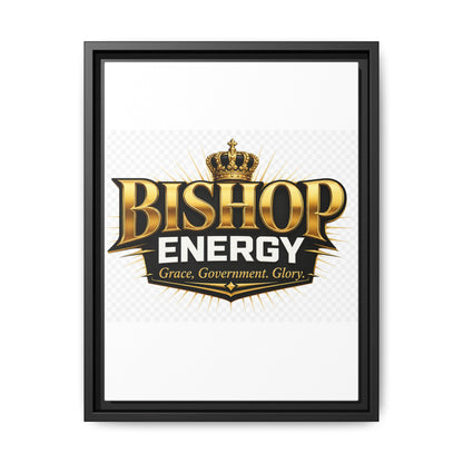 Framed Canvas Art - "Bishop Energy" Gold Crown Logo (Matte)