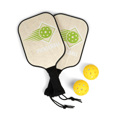 Pickleball Paddle Set - Retro Green Ball Design with 2 Paddles & Balls