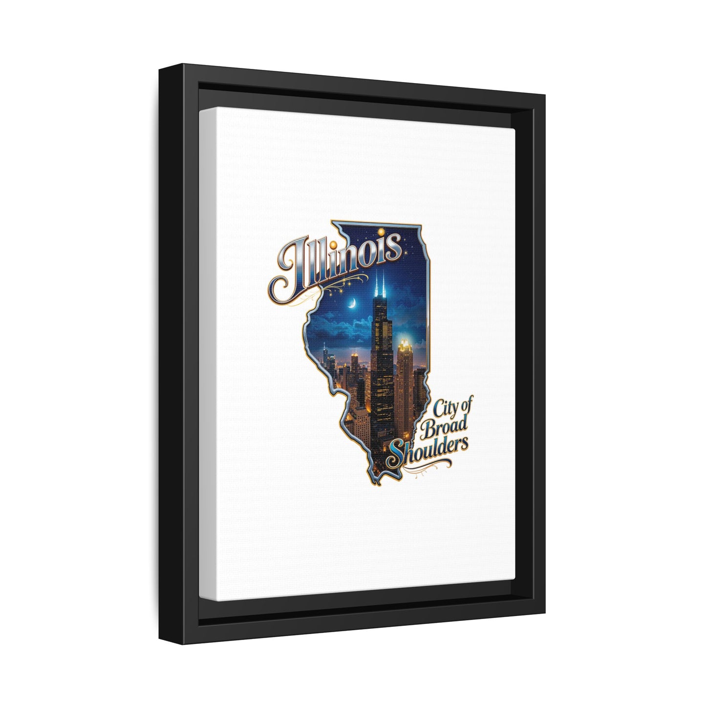 Illinois City of Broad Shoulders Matte Canvas Framed Wall Art