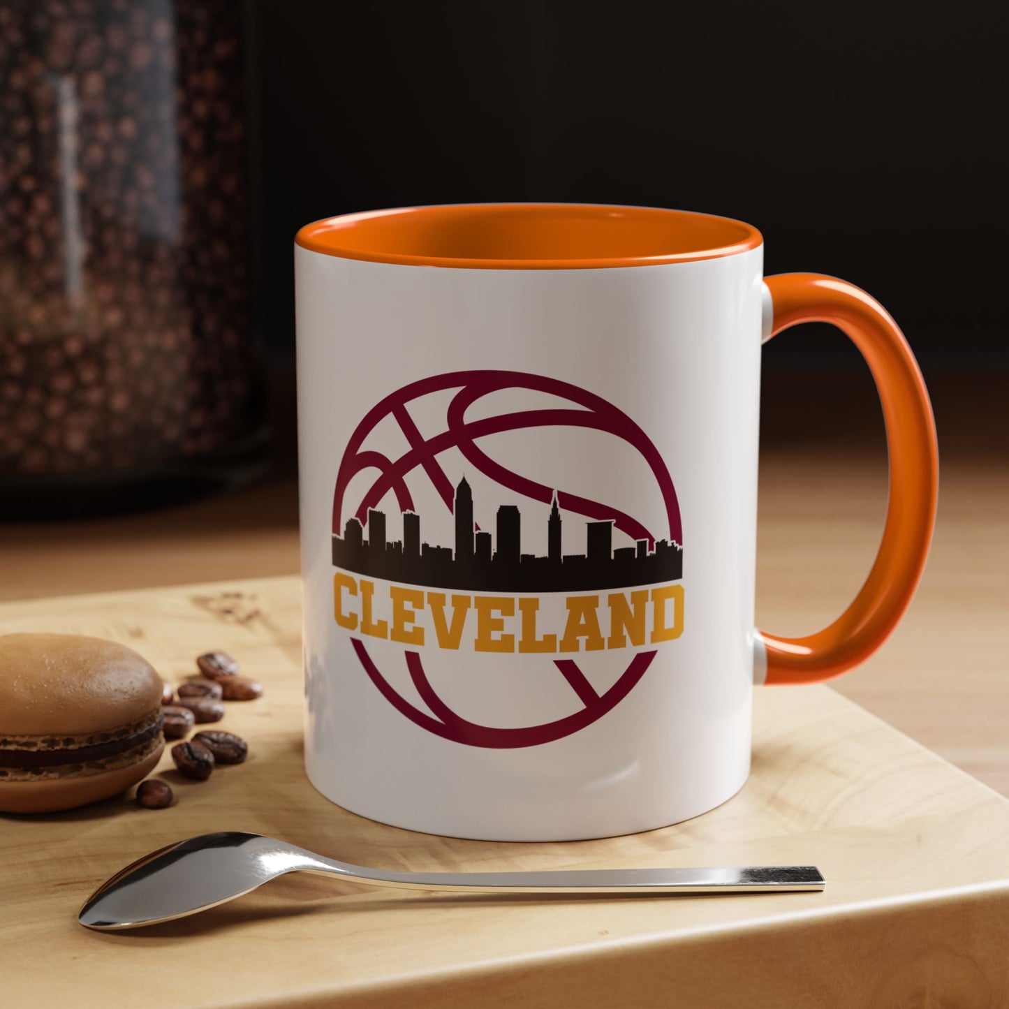 Cleveland Basketball Skyline Accent Coffee Mug (11/15 oz)