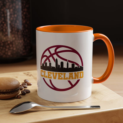 Cleveland Basketball Skyline Accent Coffee Mug (11/15 oz)