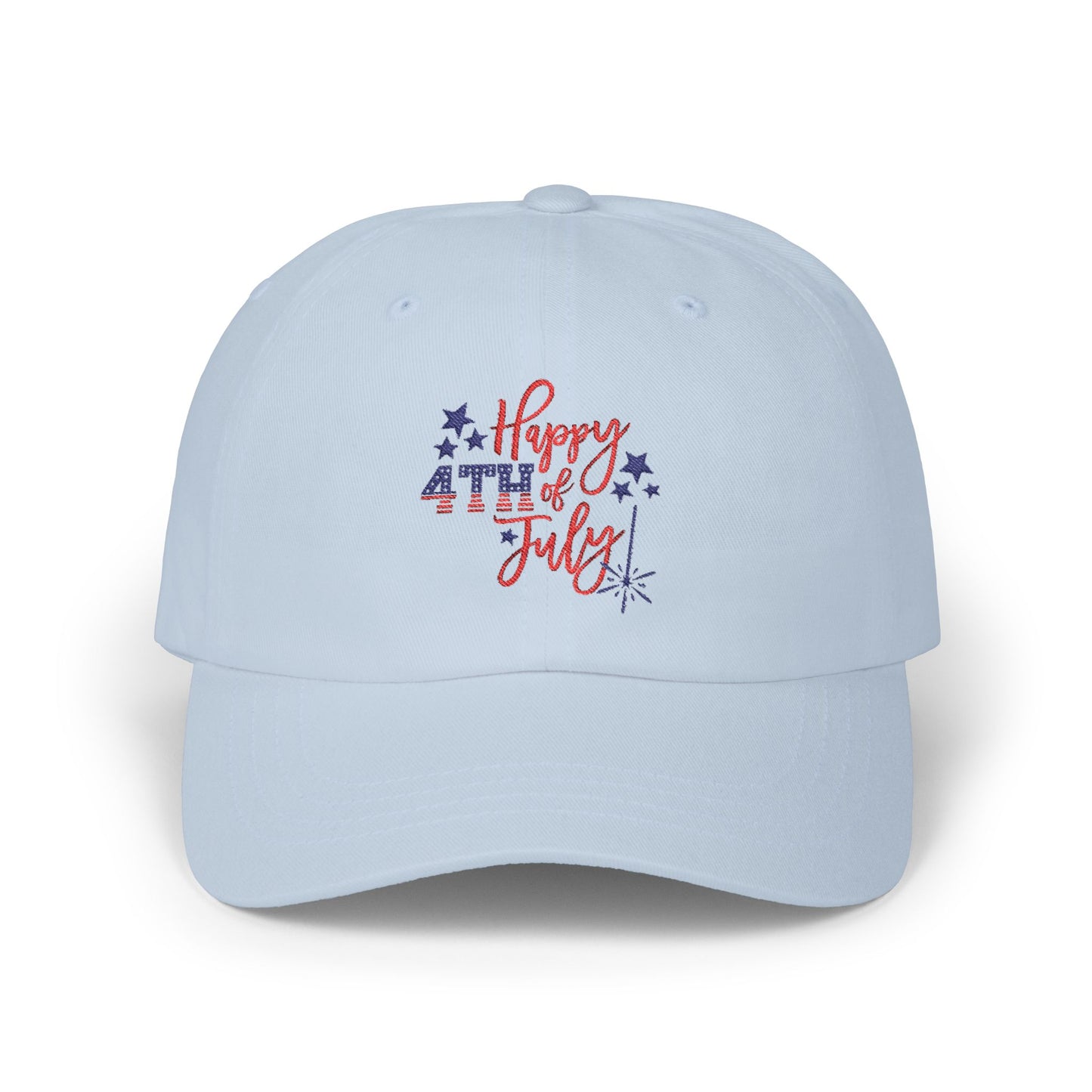 Dad Cap — “Happy 4th of July” Patriotic Embroidered Baseball Hat
