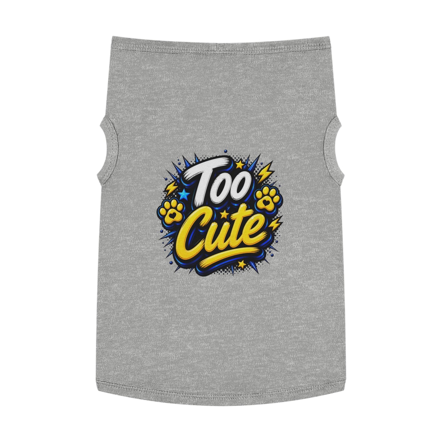 Too Cute Pet Tank Top – Graphic Dog & Cat Tee with Paw Print Design