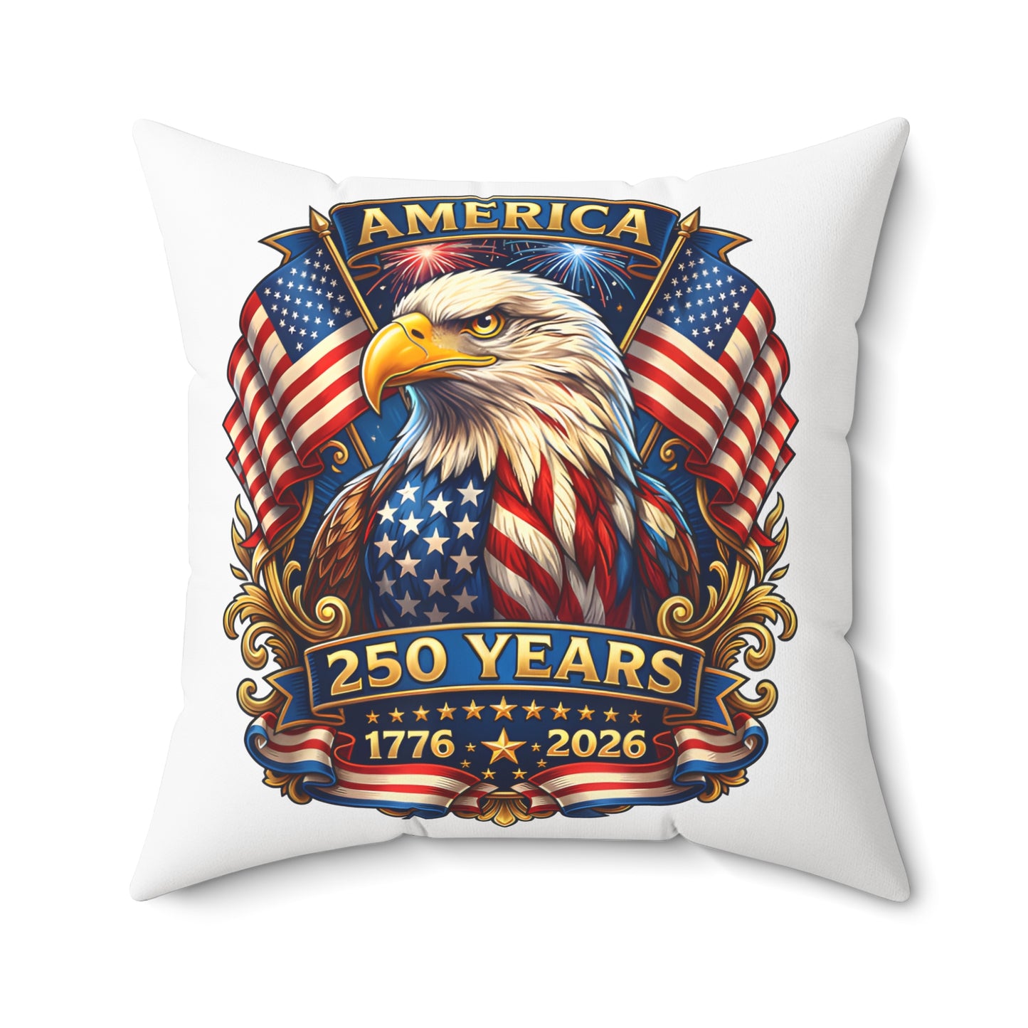 250 Years America Eagle Throw Pillow — Patriotic 1776–2026 Decorative Pillow