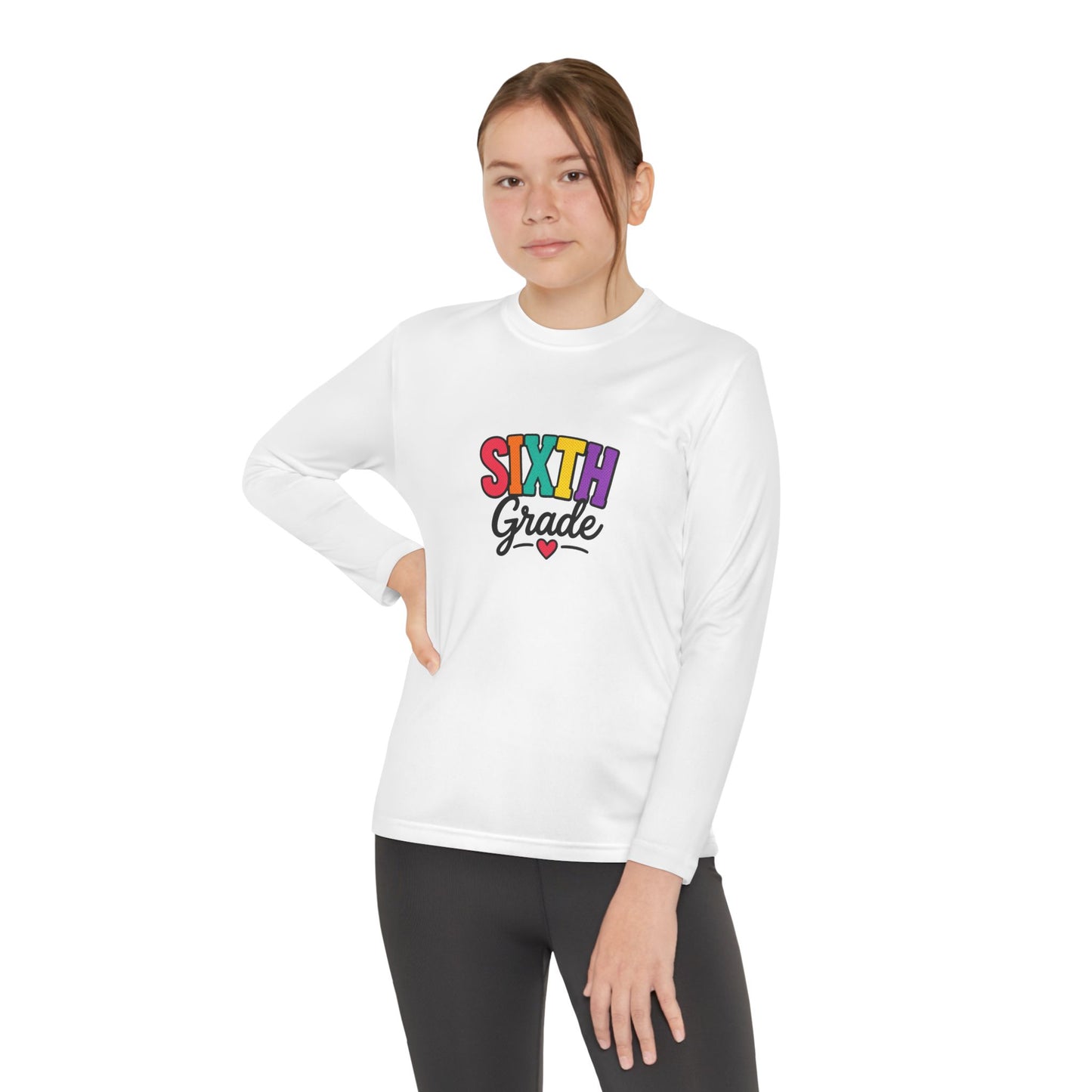 Sixth Grade Youth Long Sleeve Tee - Colorful Back-to-School Shirt