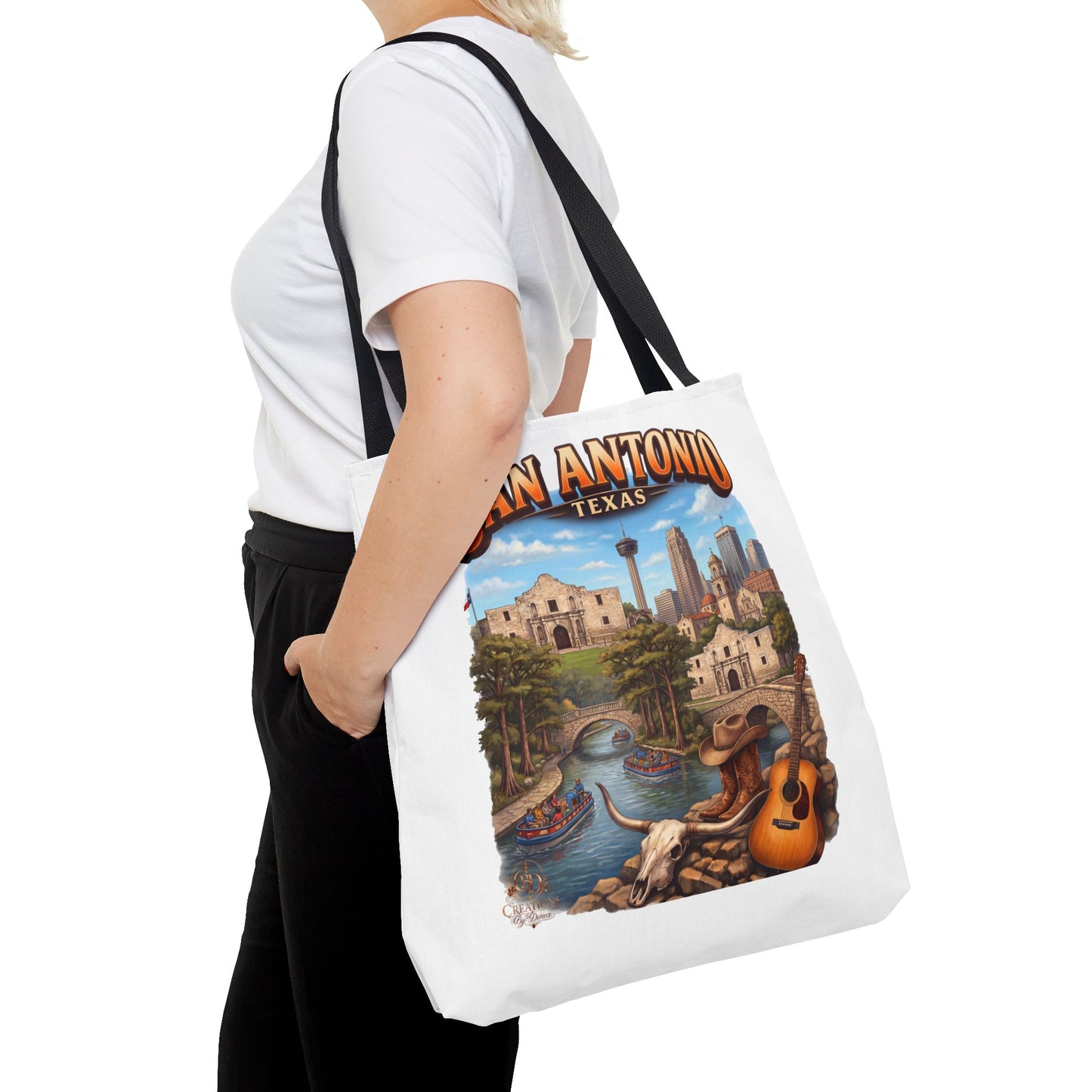San Antonio Texas Tote Bag — Riverwalk Landmark Travel Souvenir