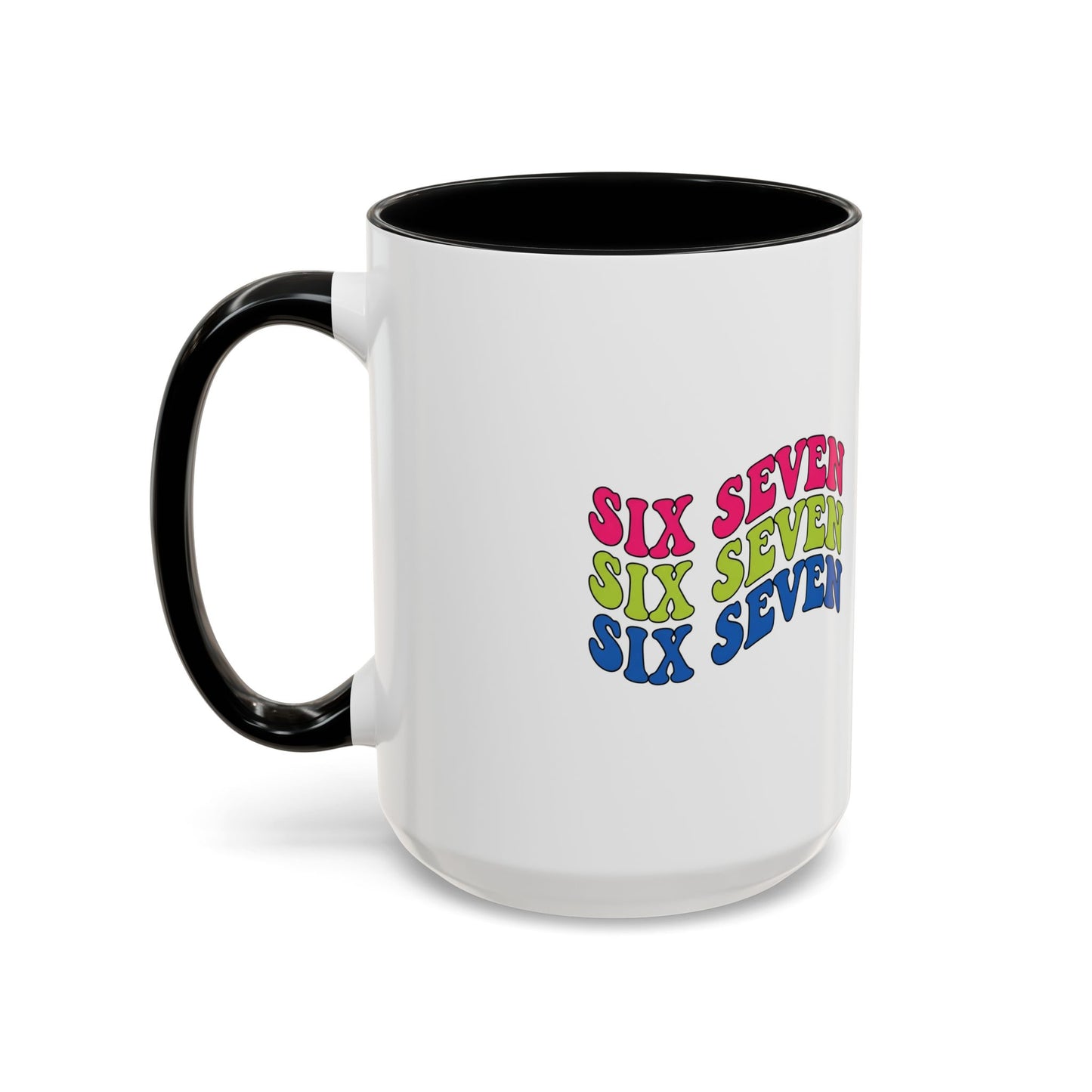 Six Seven Retro Accent Coffee Mug — Colorful 11/15oz Ceramic Tea Cup