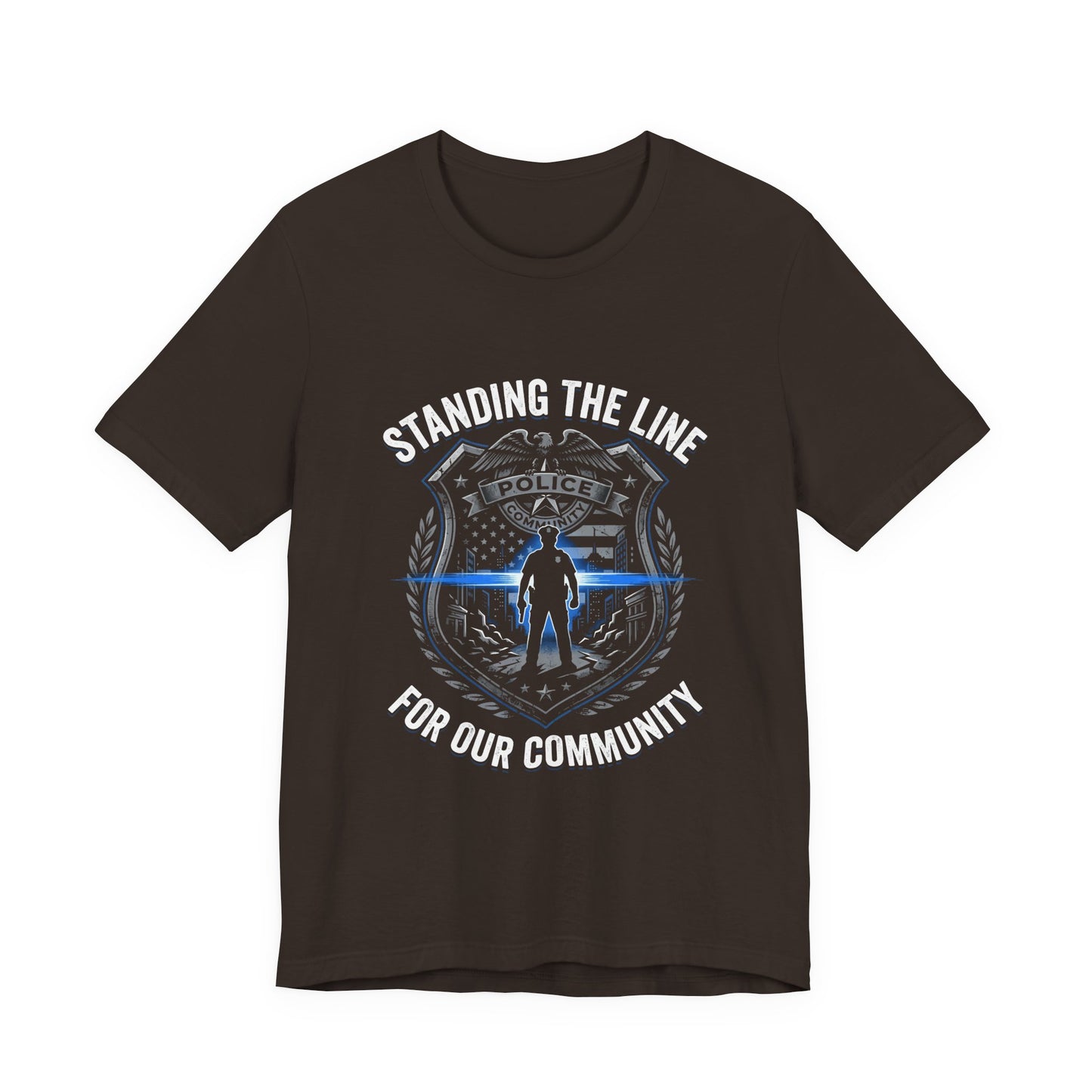 Police Thin Blue Line Badge T-Shirt — Support Law Enforcement Tee