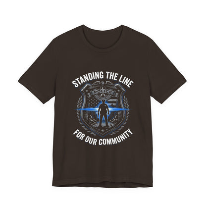 Police Thin Blue Line Badge T-Shirt — Support Law Enforcement Tee