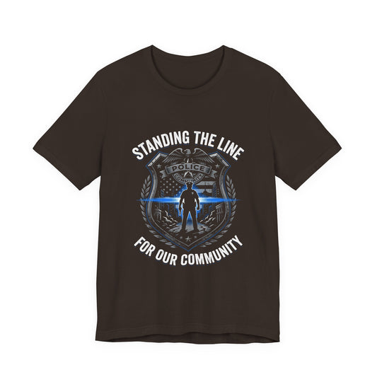 Police Thin Blue Line Badge T-Shirt — Support Law Enforcement Tee
