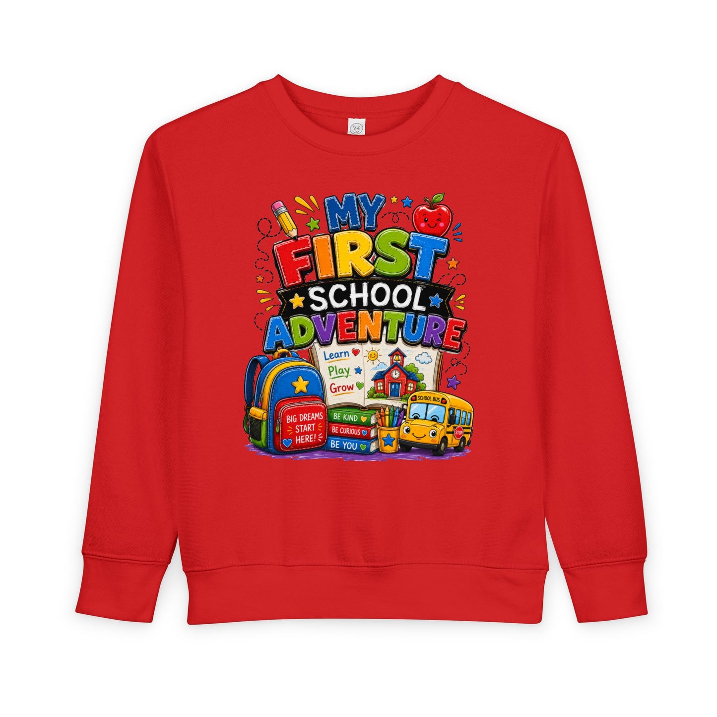 Toddler Sweatshirt — "My First School Adventure" Back-to-School Kids Sweatshirt