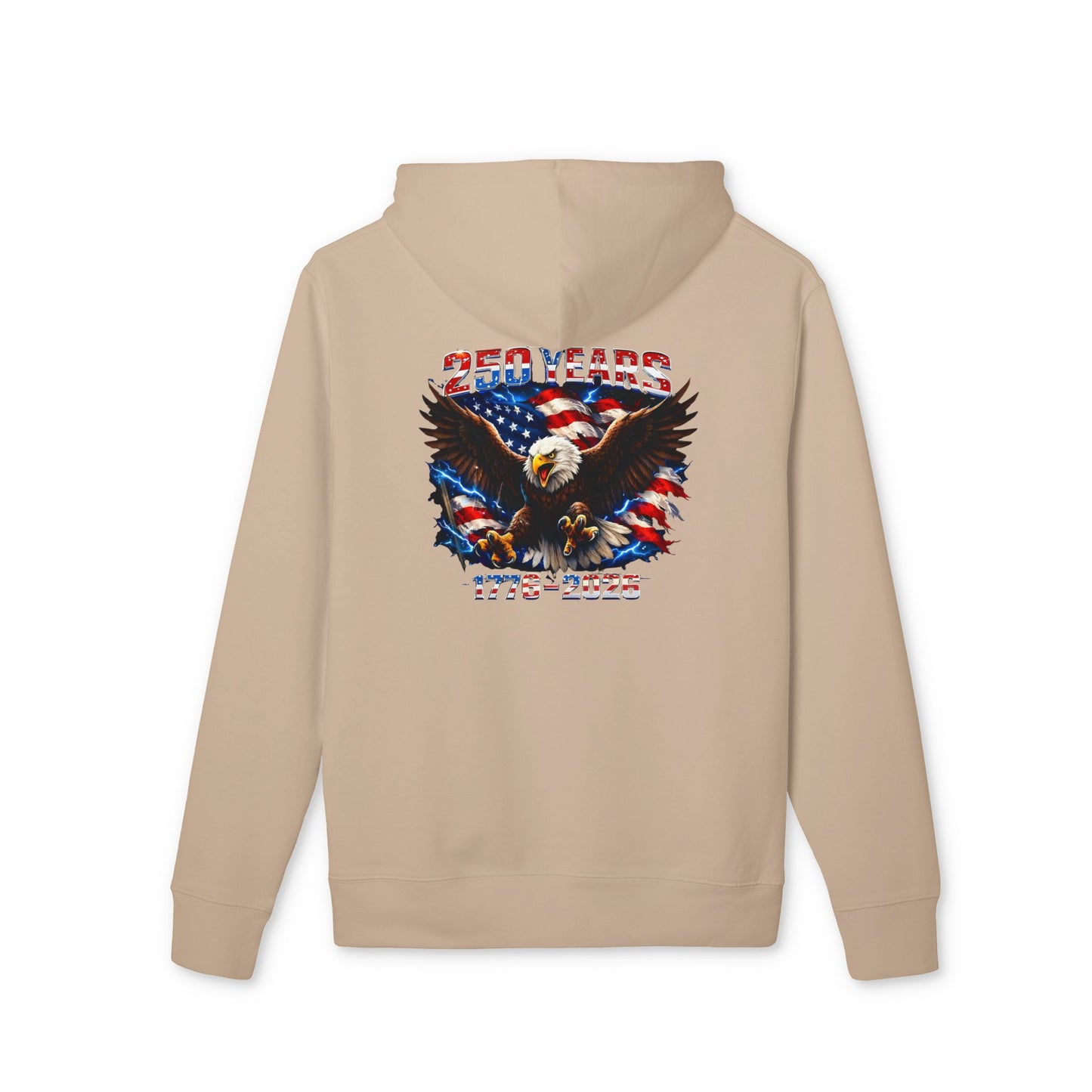 Patriotic Eagle Hoodie — '250 Years 1776–2026' American Flag Design