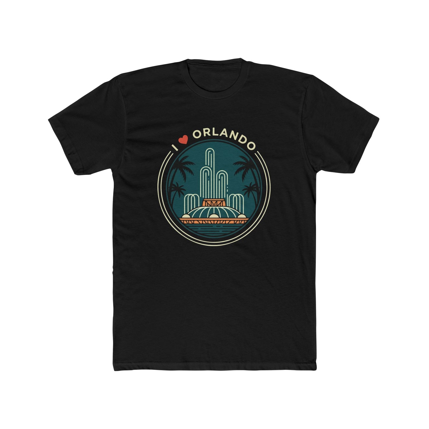 Orlando Fountain Retro Graphic Tee — I  Orlando Travel T‑Shirt