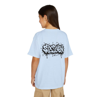 Youth T-Shirt — 'SixxSeven' Black Graffiti Drip Streetwear Tee