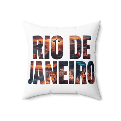 Rio de Janeiro Photo-Text Throw Pillow
