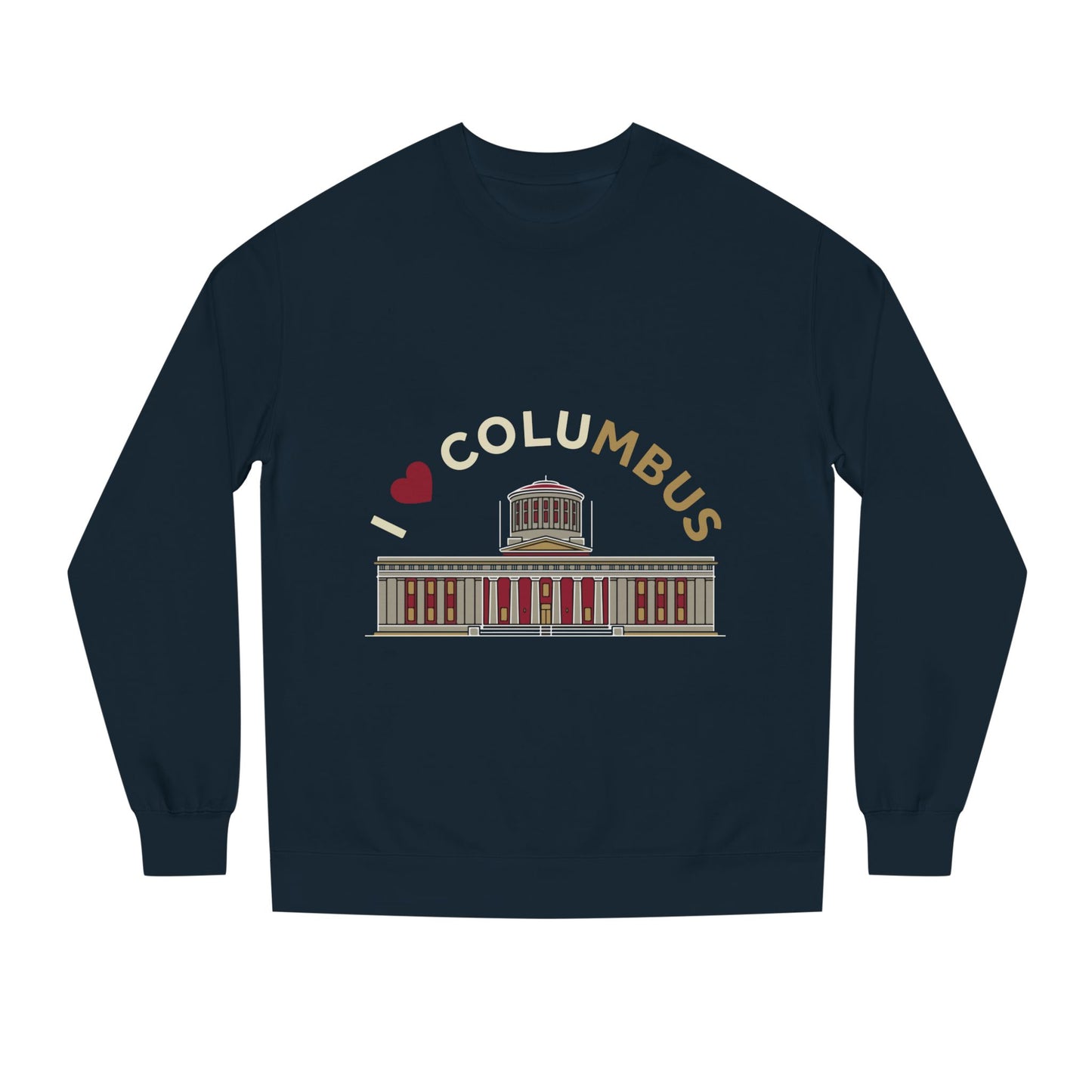 Columbus Landmark Crewneck Sweatshirt — I  Columbus Statehouse Design