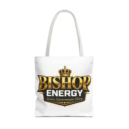 Bishop Energy Tote Bag — Gold Crown Logo Tote for Church Leaders & Faith Events