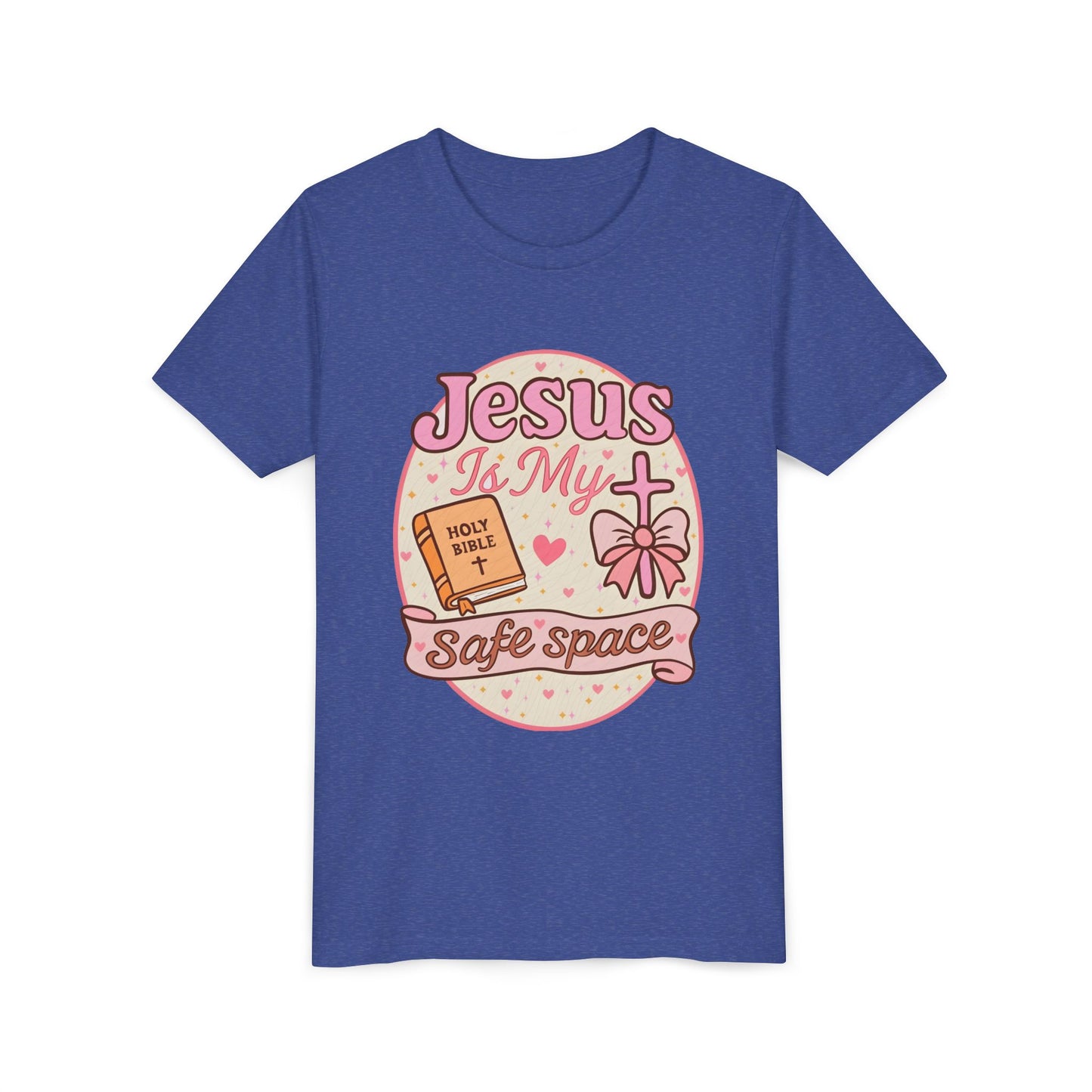 Youth Tee — "Jesus Is My Safe Space" Christian Kids T-Shirt
