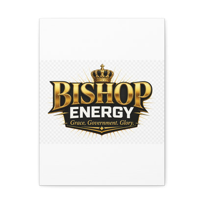 Bishop Energy Stretched Canvas - Gold Crown Emblem (Grace, Government, Glory)