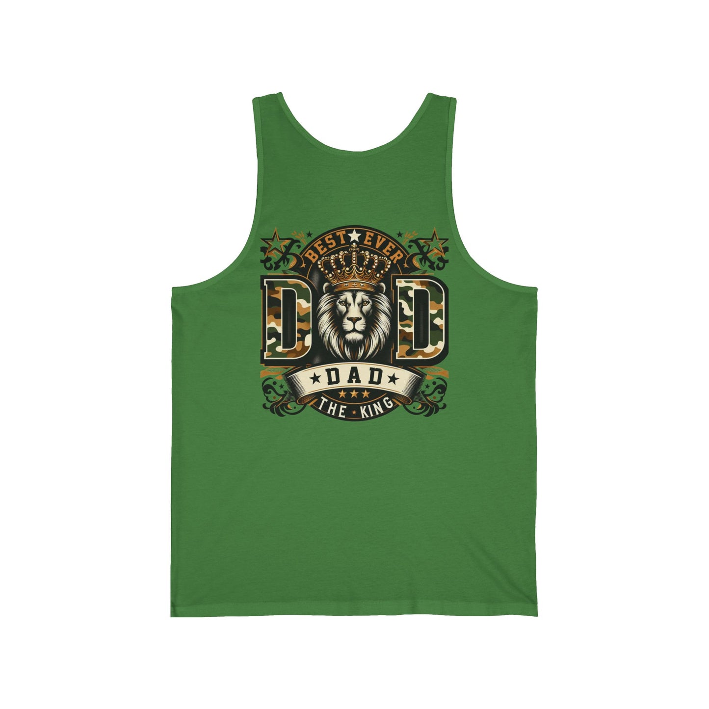 Dad Tank Top — "Best Ever Dad The King" Lion Graphic Fathers Day Gift