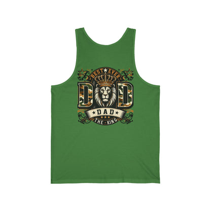 Dad Tank Top — "Best Ever Dad The King" Lion Graphic Fathers Day Gift