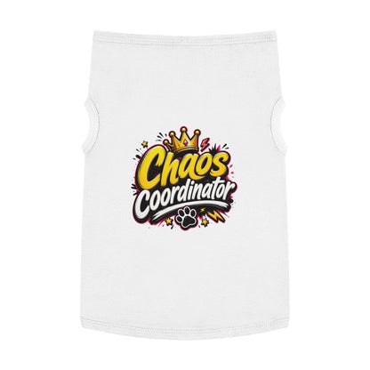 Chaos Coordinator Pet Tank Top — Cute Crown Paw Graphic Dog & Cat Tee