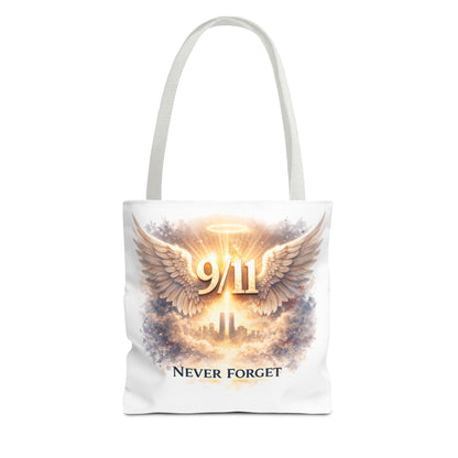 9/11 Memorial Tote Bag – 'Never Forget' Angel Wings Tribute