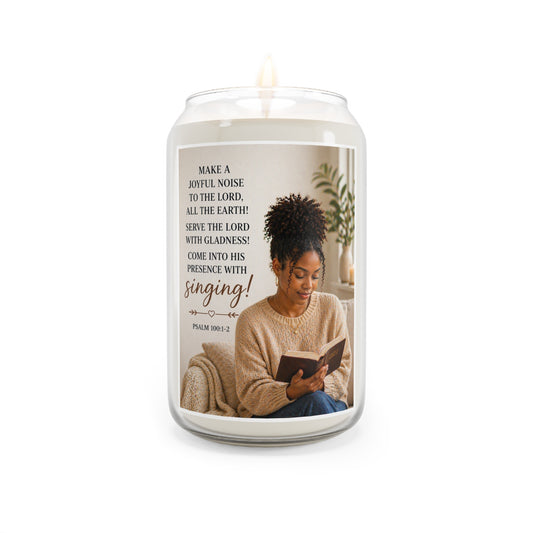 Inspirational Psalm Soy Candle – "Make a Joyful Noise" 13.75oz