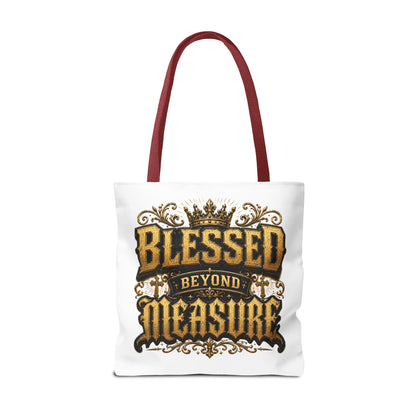 Blessed Beyond Measure Tote Bag — Inspirational Faith Canvas Tote