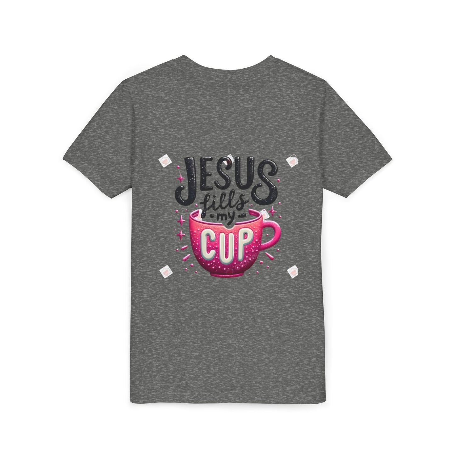 Jesus Fills My Cup Youth Tee — Christian Faith Kids Shirt