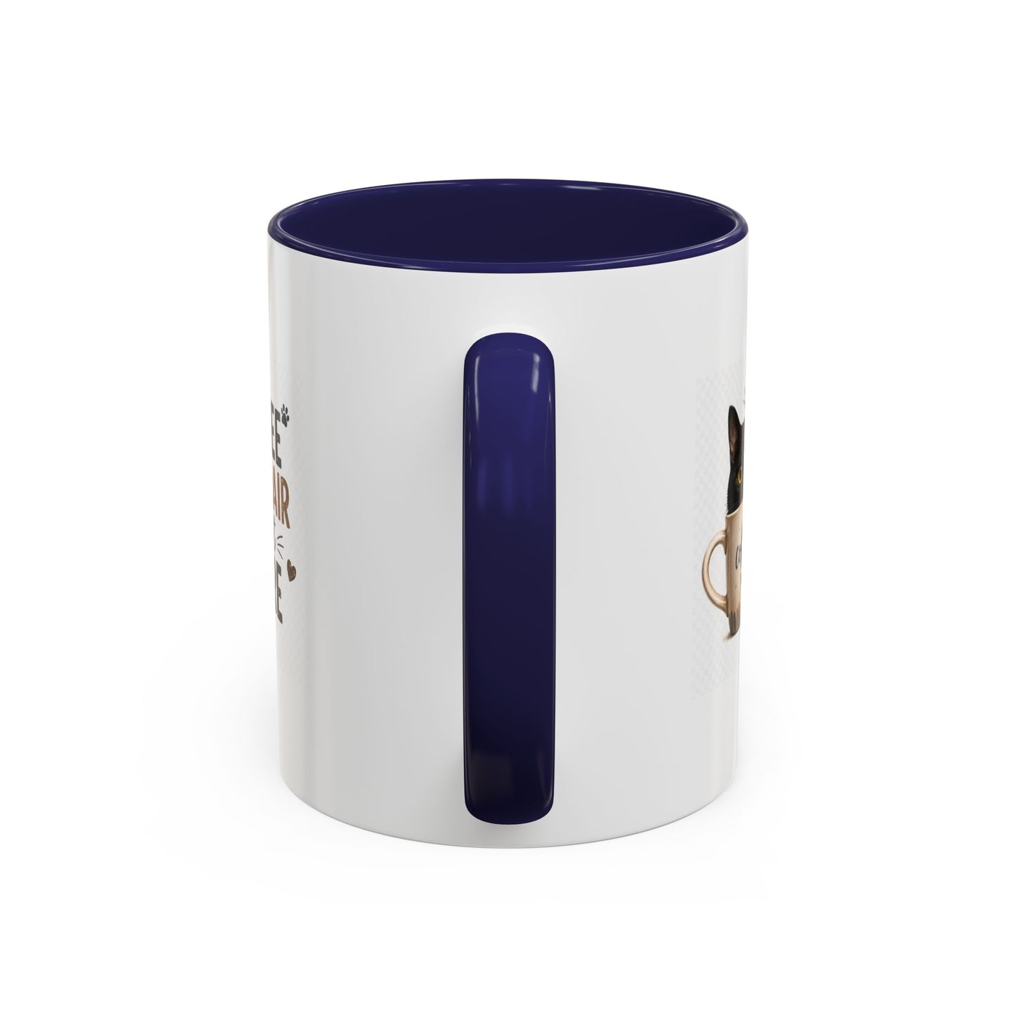 Coffee & Cat Hair Mug — "Coffee, Cat Hair, Don't Care" Accent Ceramic Coffee Mug (11/15oz)