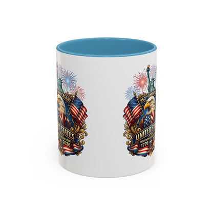 Patriotic Coffee Mug — United States 250th Anniversary Eagle & Fireworks (11/15oz)