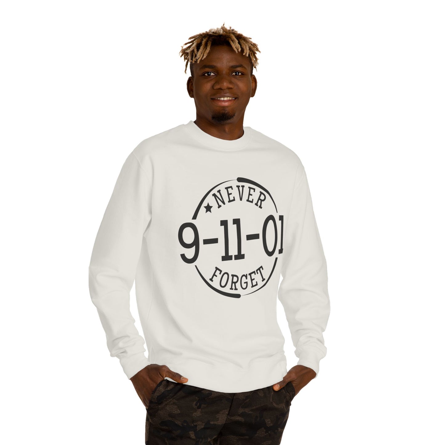 Sweatshirt — "Never Forget 9-11-01" Memorial Crewneck