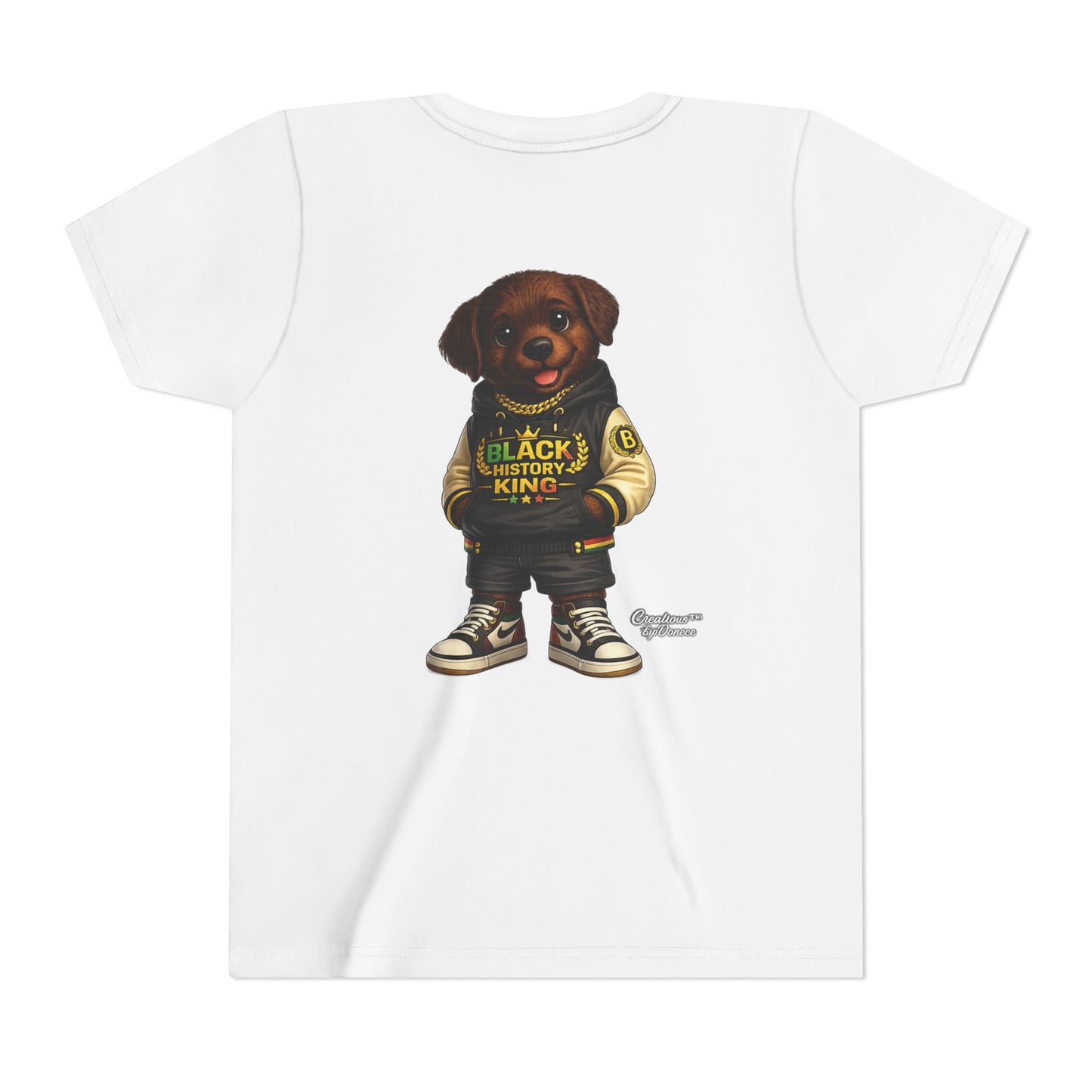 Youth Tee — 'Black History King' Puppy Graphic Shirt