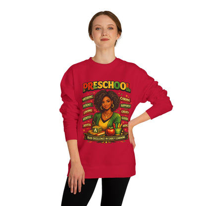 Preschool Teacher Sweatshirt — 'Preschool: Nurturing, Patient, Loving' Tribute Pullover