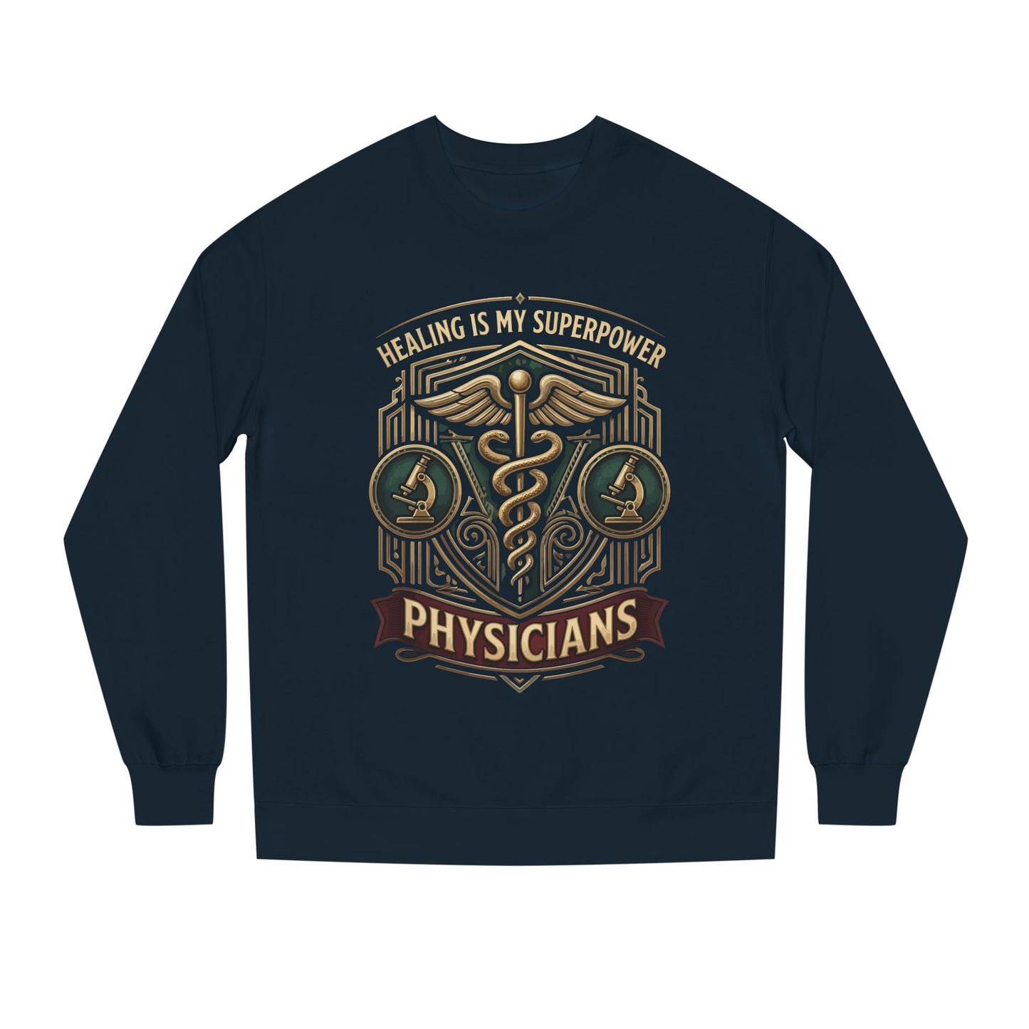Physicians Caduceus Sweatshirt — "Healing Is My Superpower" Medical Crewneck
