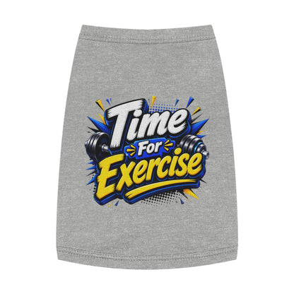 Pet Tank Top — "Time For Exercise" Dog Workout Tee