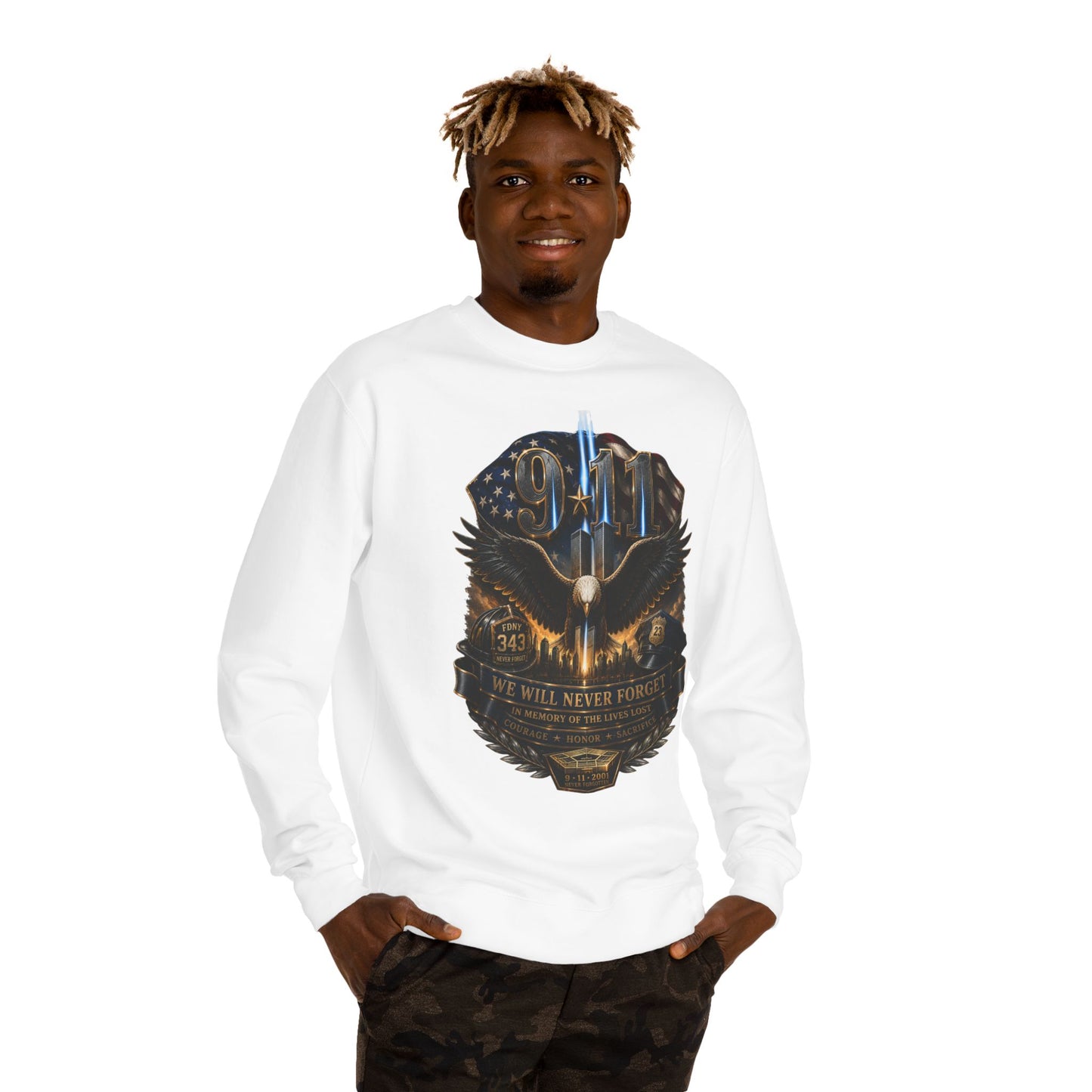 9/11 Memorial Sweatshirt — Never Forget Tribute Crewneck