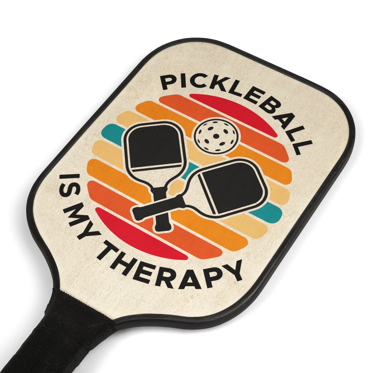 Pickleball Paddle Set — "Pickleball Is My Therapy" Retro Design