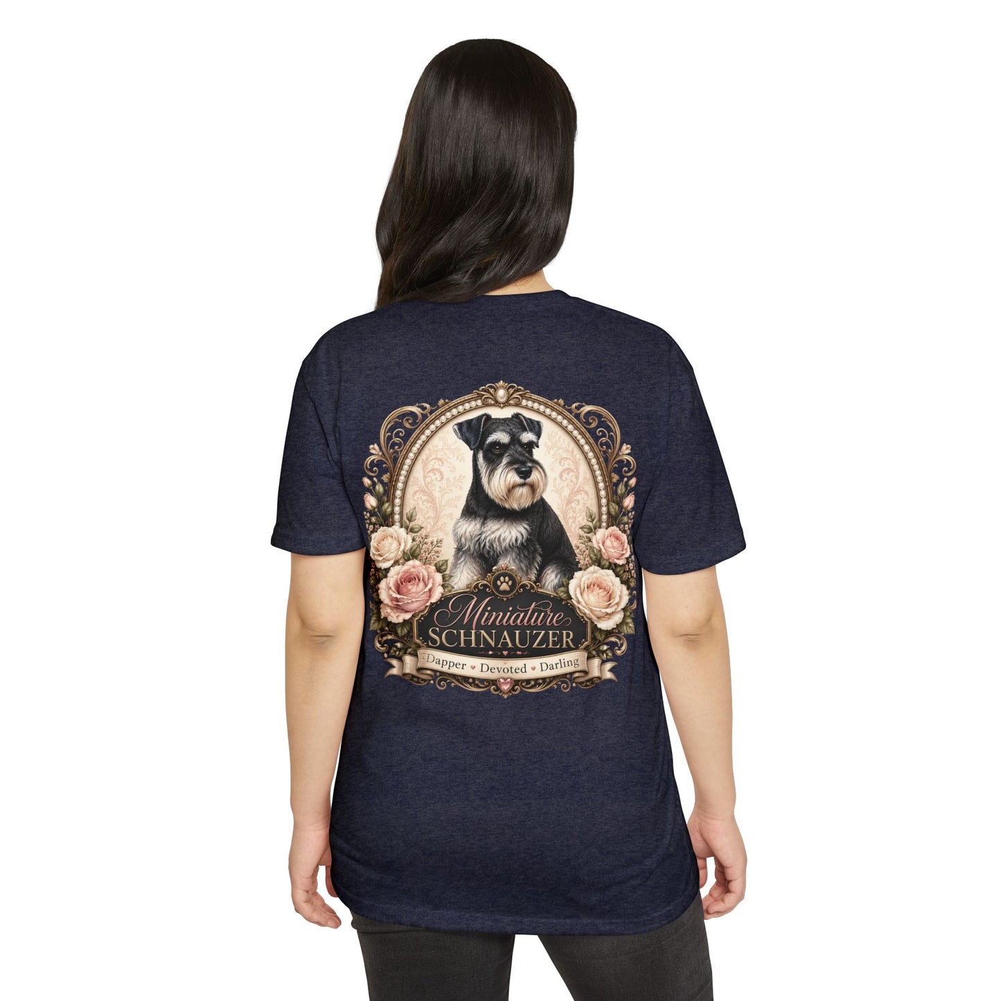 Miniature Schnauzer Floral Portrait T-Shirt