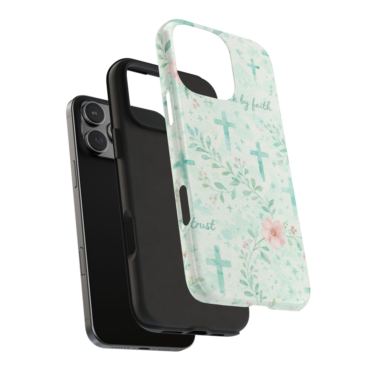 Walk By Faith Phone Case | Christian floral iPhone Case